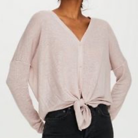 Aritzia Babaton Tie Up Long Sleeve Tee - Picture 11 of 11